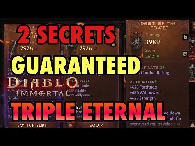 Two Secrets to GUARANTEED Triple Stat & Triple Magic Eternal Gear in Diablo Immortal!