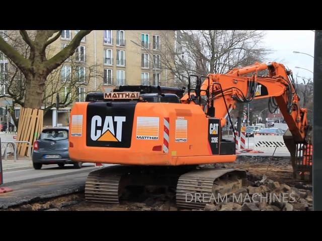 CATERPILLAR 320E BAGGER + NEW HOLLAND GRADER STRASSENBAU