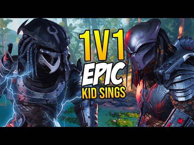 SAMURAI PREDATOR vs PREDATOR 1V1! Predator Hunting Grounds "A KID ENCOUNTERS EPIC PREDATOR + SINGS!"