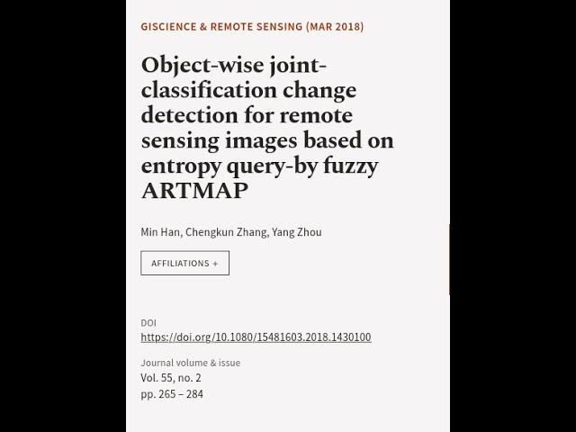 Object-wise joint-classification change detection for remote sensing images based on ... | RTCL.TV