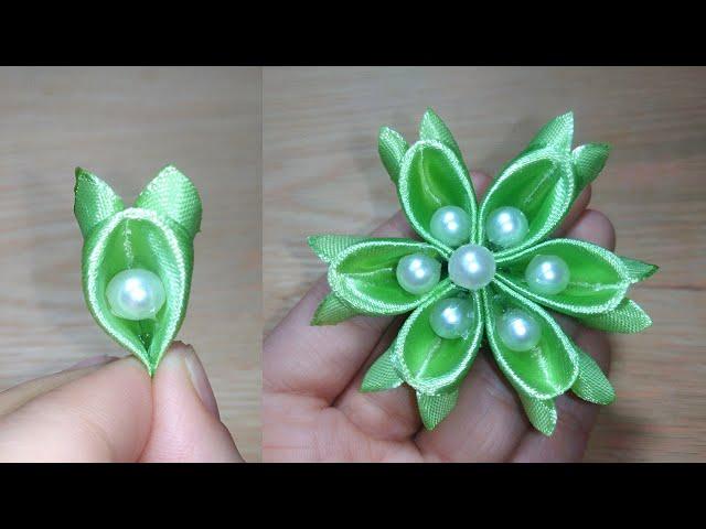 Very Easy Idea | How to Make a Flower from Satin Ribbon -Make a Flower from Satin Ribbon #diy #craft