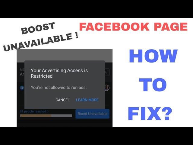 Boost Unavailable On Facebook Page How To Fix? #TagalogTutorial #TagalogInformation