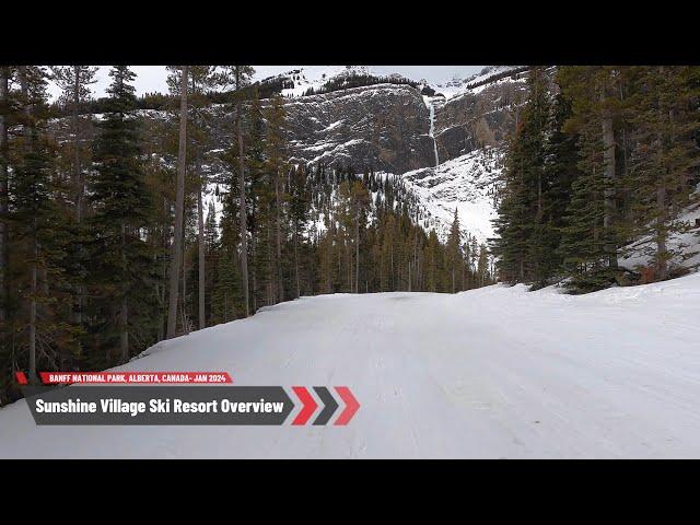 Banff Sunshine Village Ski Resort Overview and Ski Trail Videos in 4K