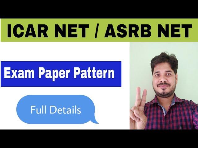 ASRB NET | ICAR exam | ASRB NET Paper Pattern | ICAR NET Exam Pattern | Dr. Satyendra Tripathi