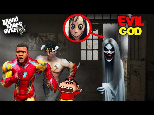 EVIL GOD Attack FRANKLIN and SHINCHAN In GTA 5.. (Horror Mod)