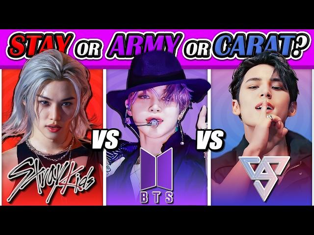 STRAY KIDS vs BTS vs SEVENTEEN!! [WHO'S FANDOM DO YOU BELONG TO? ] |KPOP QUIZ 2024 