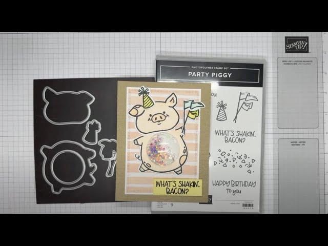 Stampin’ Up! Party Piggy Shaker Birthday Card Tutorial #diy #patternedpaper #papercrafting #handmade