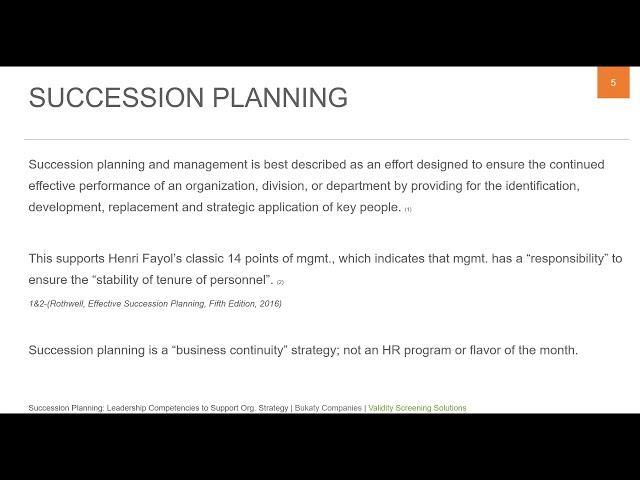 Succession Planning Leadership Competencies to Support Organization Strategy