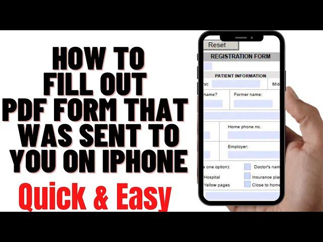 HOW TO FILL OUT PDF FORM THAT WAS SENT TO YOU ON IPHONE 2024