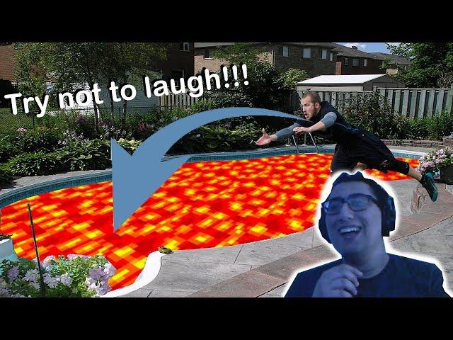 HE JUMPS IN LAVA! - TRY NOT TO LAUGH #1