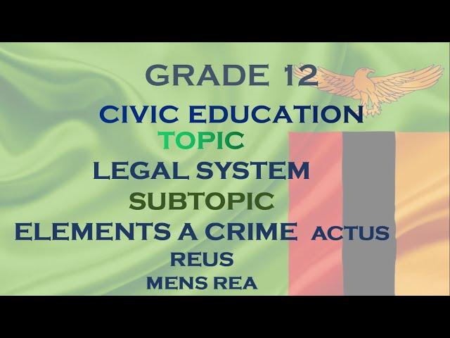 Civic Education Legal System Actus Reus and Mens Rea