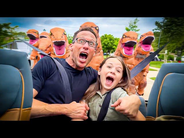 DINOSAURS ATTACKED DAD AT OUR POOL PARTY | The McCartys Jurassic Park adventure