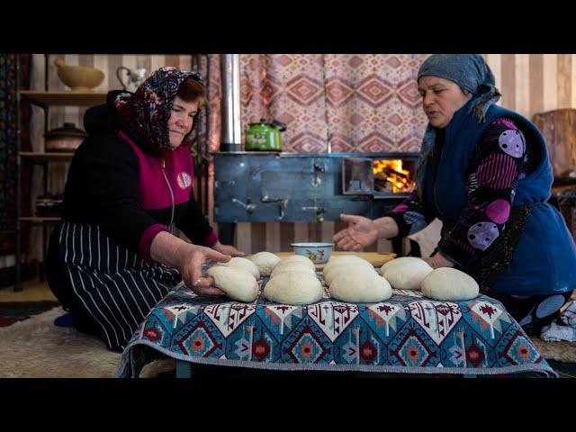 Baking Homemade Traditional Bread in Wood Fired Oven