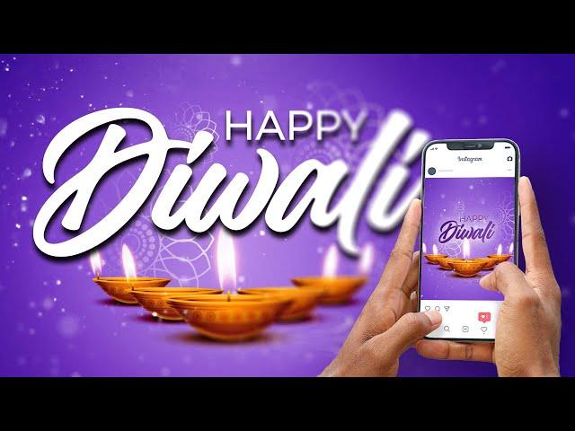 Beautiful Happy Diwali (English) Social Media Post Motion Banner