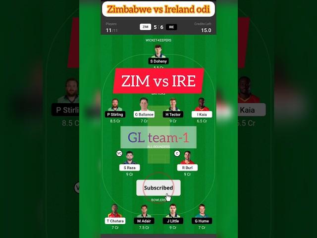 zim vs ire 3rd odi dream11 prediction,zim vs ire dream prediction team,ire vs zim #shorts #subscribe