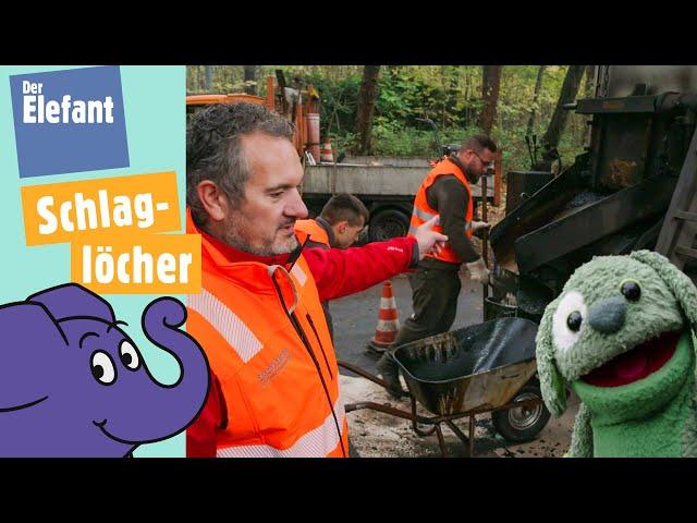 Wie werden Schlaglöcher in der Straße repariert? | Der Elefant | WDR