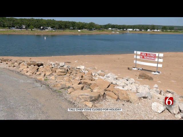 Low Water Levels Keep Skiatook Lake's Tall Chief Cove Closed For Holiday