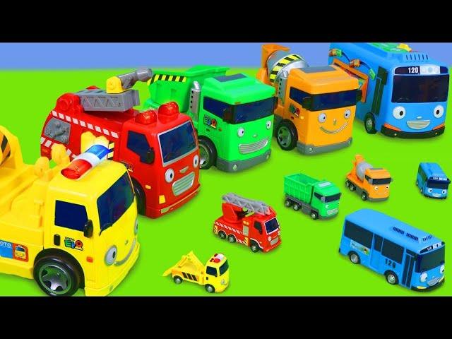 Tayo the Little Bus Friends Toys - Excavator, fire truck, police toy car for kids