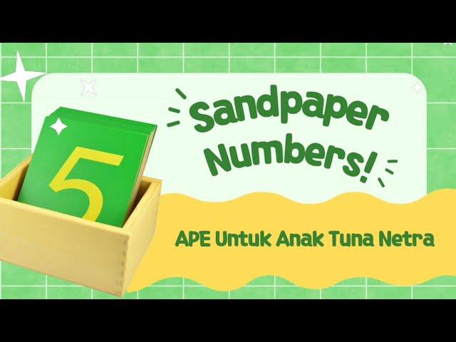 APE untuk Anak Tuna Netra | Sandpaper Numbers