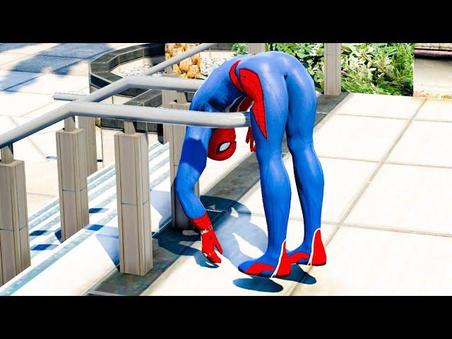 GTA 5 Spiderman Jumping off Highest Buildings (Euphoria Physics/Ragdolls) #32