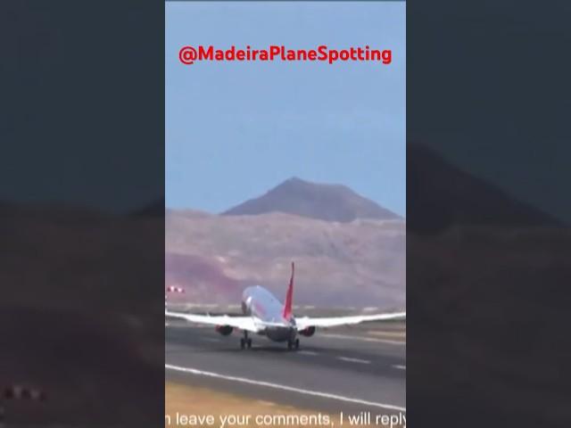 beautiful Plane takeoff at Madeira Island Airport
