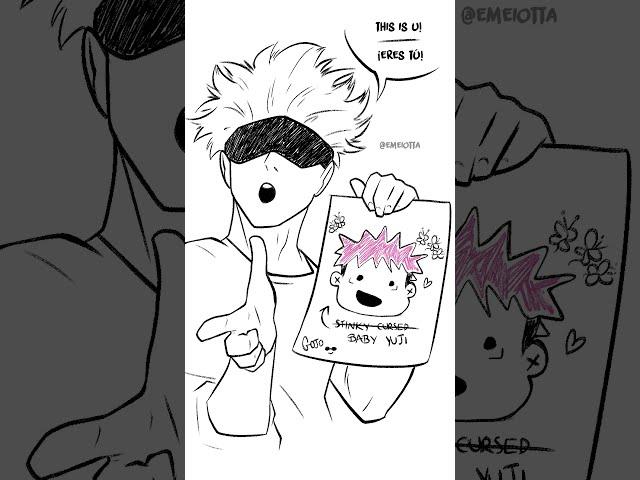 Baby Itadori and Gojo painting each other (animatic) [ENG-SPA sub]