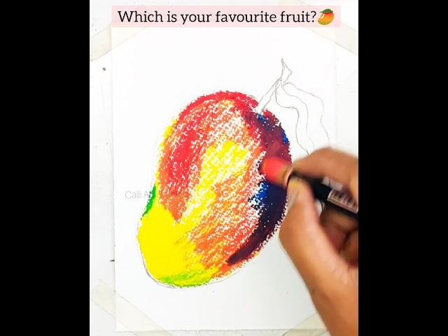 How to draw realistic Mango  Drawing#shorts #howtodraw #oilpastel #drawing