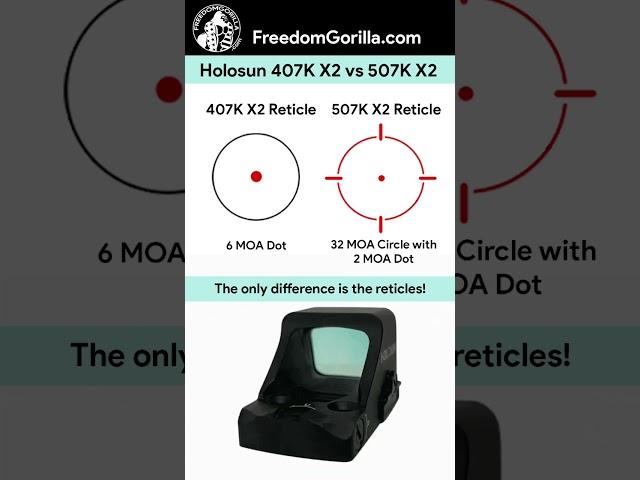 Holosun 407K X2 vs 507K X2 Reticles - it’s the only difference (besides price) - Freedom Gorilla