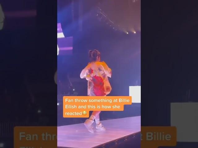 Fan Throws Something At Billie Eilish And This Is How She Reacted #shorts