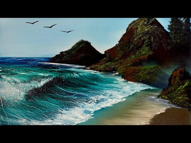 Live Seascape Oil Painting Tutorial by #PaintWithJosh #LIVEArt #OilPainting #FreeTutorial #BobRoss