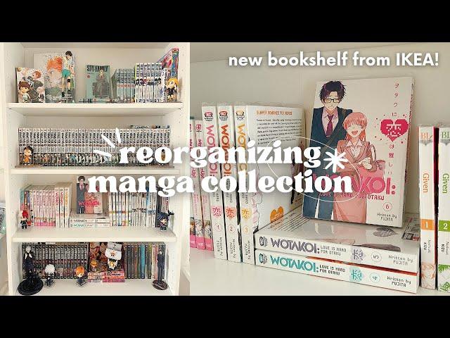 reorganizing my manga collection ૮ ˶ᵔ ᵕ ᵔ˶ ა : manga haul + new shelf from ikea!