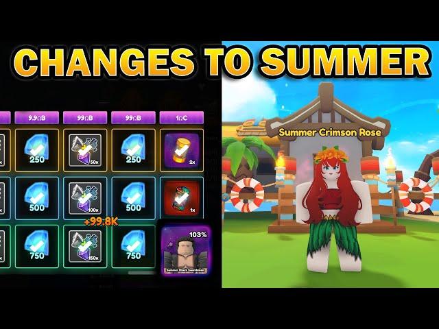 Changes To Summer World, 24 Hour Event End & More  in Anime Champions Simulator