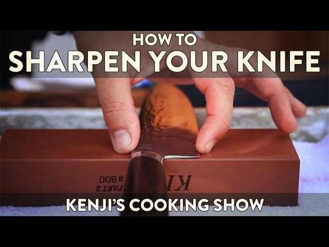 How to Sharpen a Knife with a Whetstone | Kenji's Cooking Show