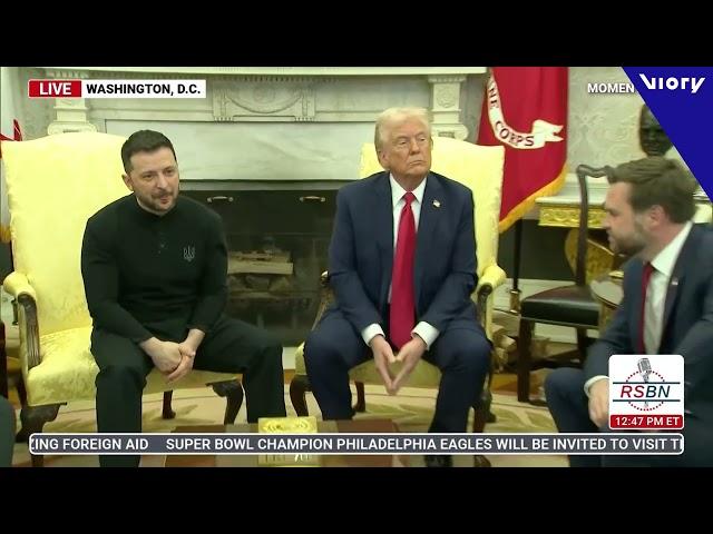 Zelensky gives thumbs-up to media after heated meeting with Trump ends