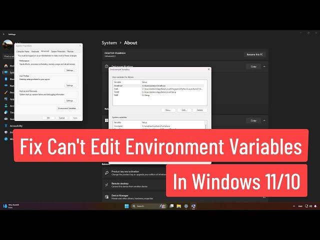 Fix Can't Edit Environment Variables In Windows 11/10 | How To Add Environment Variable If Disabled?