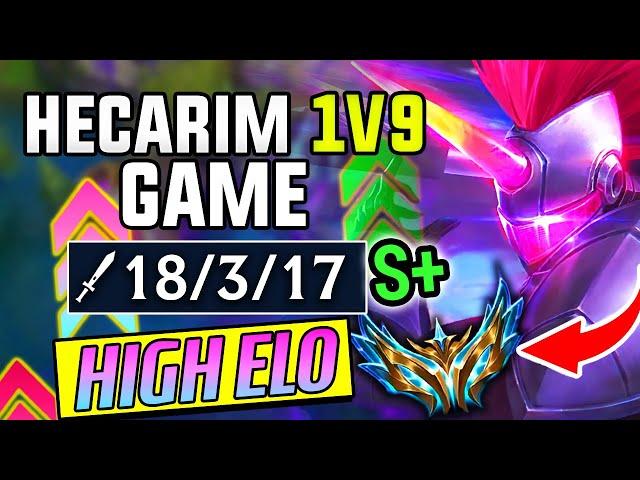 How to carry in High Elo and 1v9 with Hecarim - High Elo Hecarim Gameplay - Hecarim Jungle Guide