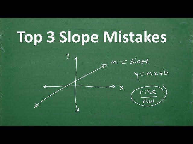 Slope – Top 3 MISTAKES Algebra Students Make (AVOID THESE ERRORS)