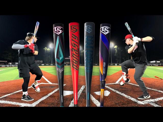 LOUISVILLE SLUGGER SHOWDOWN | Atlas vs Omaha vs Dynasty vs Select Pwr | BBCOR Baseball Bat Review