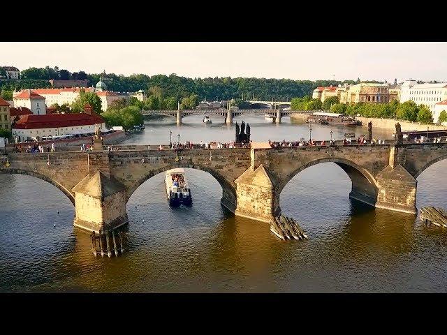 Charles Bridge in Prague by Drone