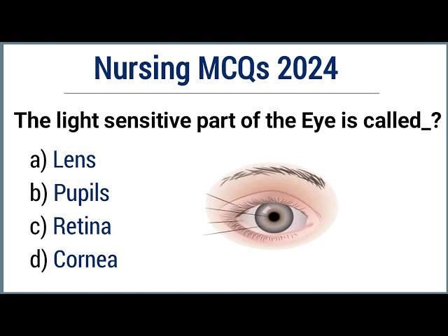 Nursing MCQs 2024 / nursing exams questions and answers