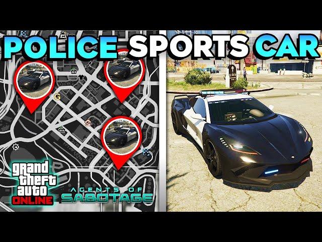 GTA 5 Online How to Get NEW Police Sports Car Coquette D10 Pursuit All Spawn Locations With Map