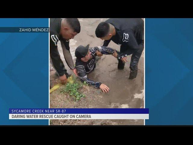 Caught on Camera: Good Samaritans rescue family from rushing Arizona floodwaters