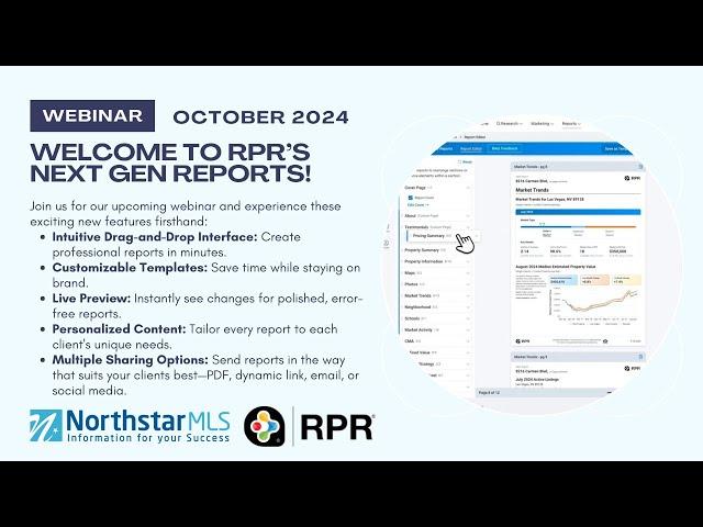 October Webinar: Welcome to RPR's Next Gen Reports Webinar