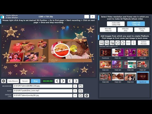 How To Create Realistic FlipBook Video From Photos #FLIPiT Auto Album Video Maker 3d flipbook video