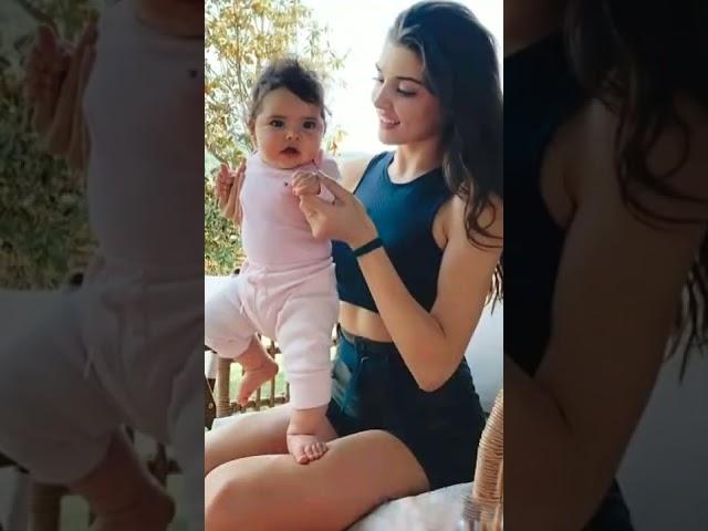 Hande Erçel with her baby    #shorts  #WhatsAppstatus  #youtubeshorts