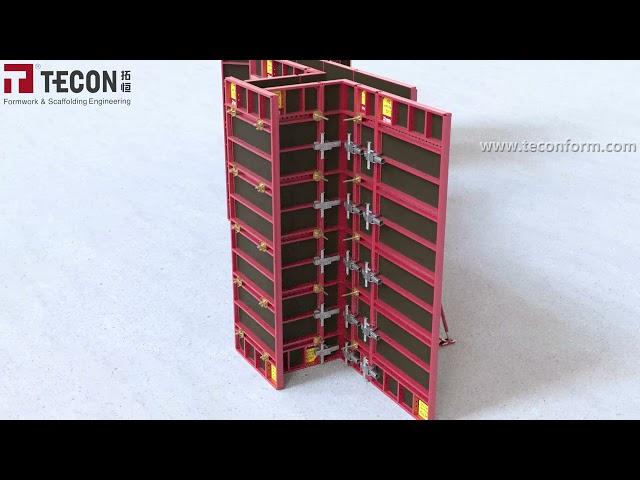 TECON HETO Frame series-Wall and Adjustable Column Formwork | 3D Assembly Tutorial