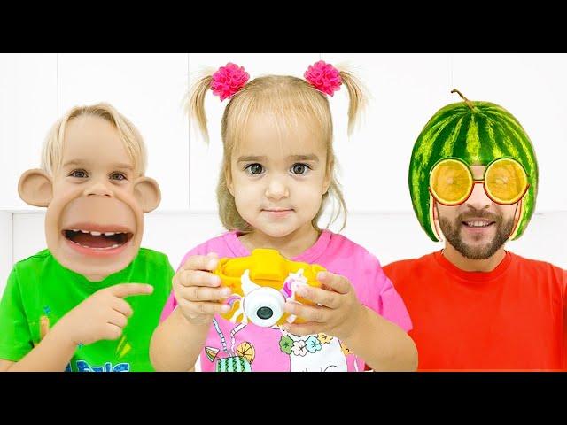 Alice plays with Funny Masks and teaches Chris good behavior