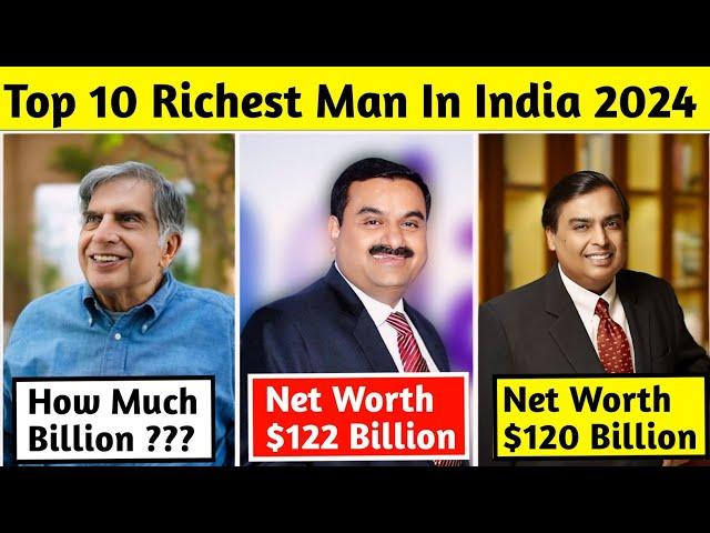 Top 10 Richest People in India in 2024 | Mukesh Ambani, Gautam Adani, Ratan Tata, Shiv Nadar