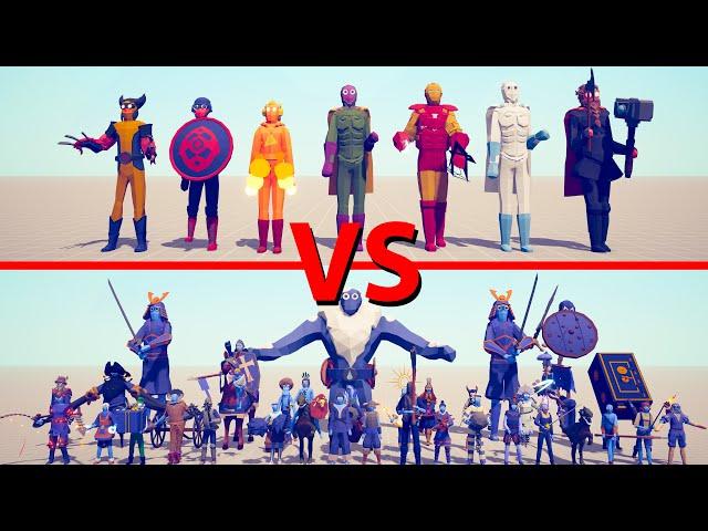 MARVEL Team vs SECRETS Team - Totally Accurate Battle Simulator TABS