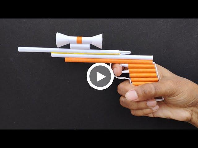 How to make a powerful paper gun | DIY paper gun | Handmade pistol